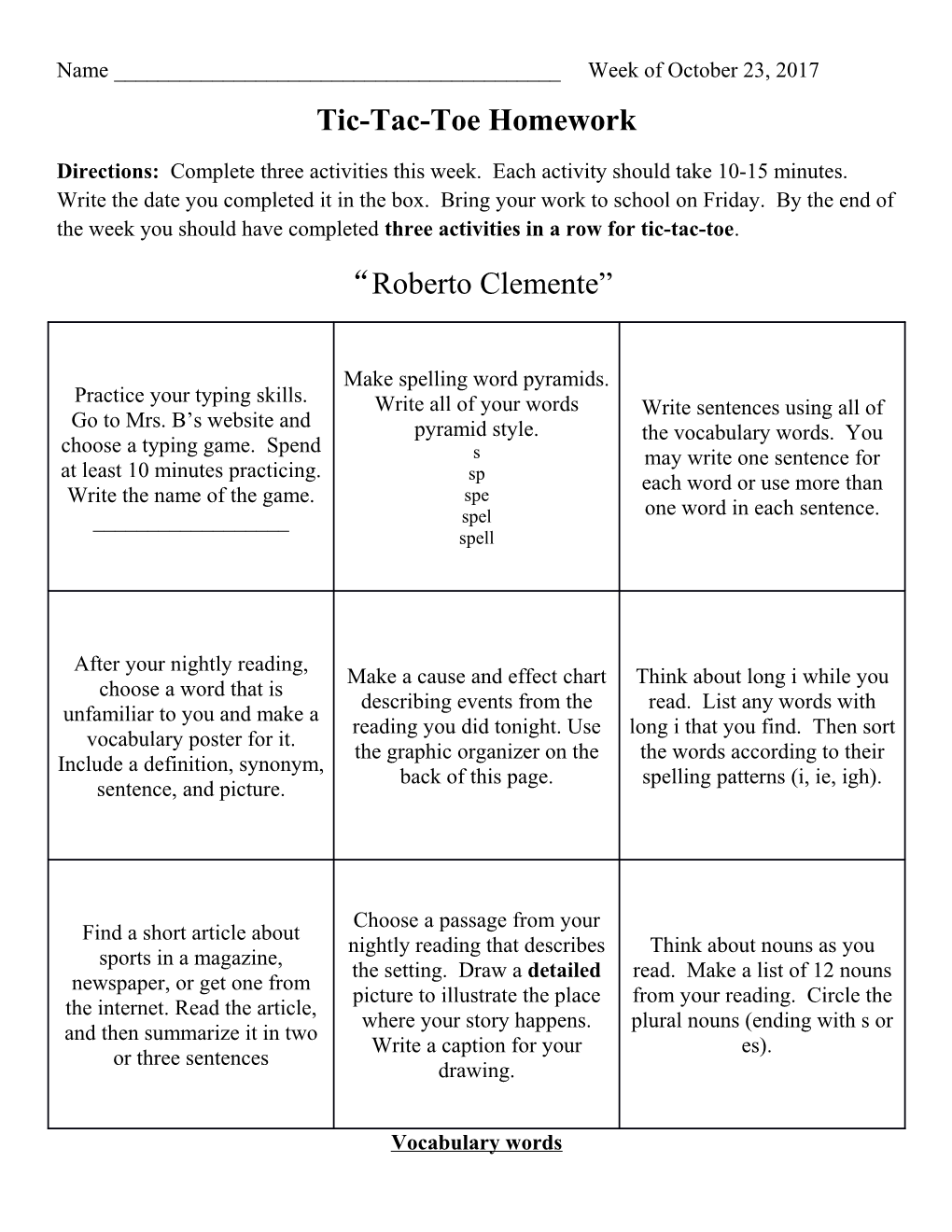 Tic-Tac-Toe Homework