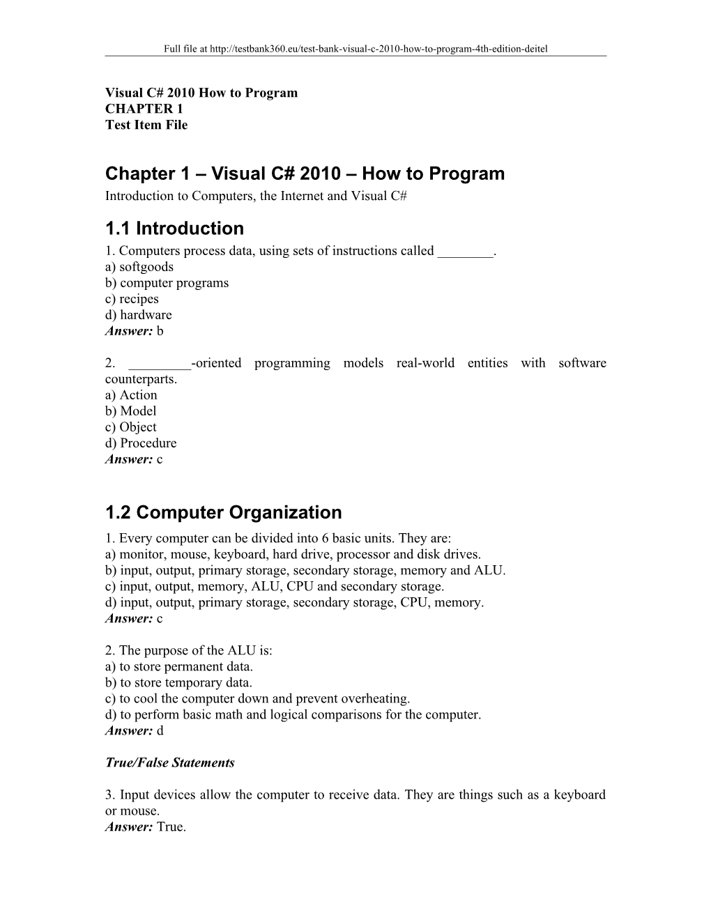 Chapter 1 Visual C# 2010 How to Program