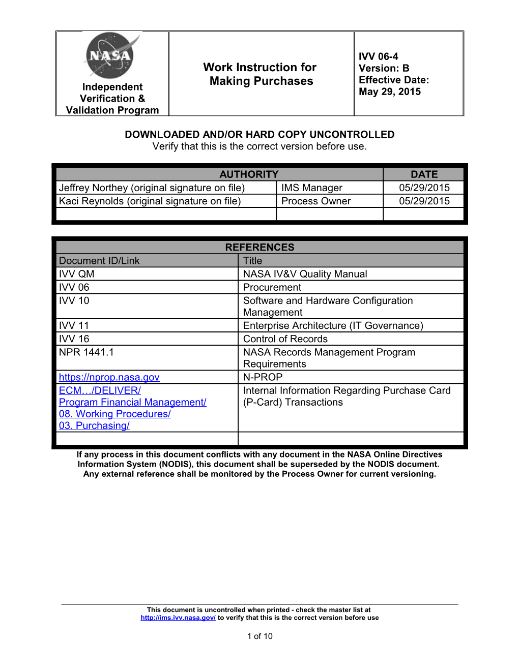 Work Instruction Template