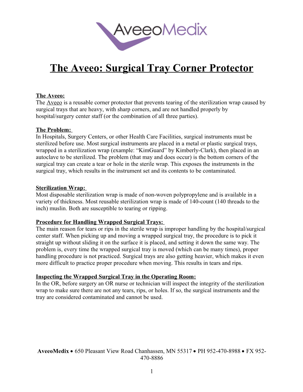 The Aveeo: Surgical Tray Corner Protector