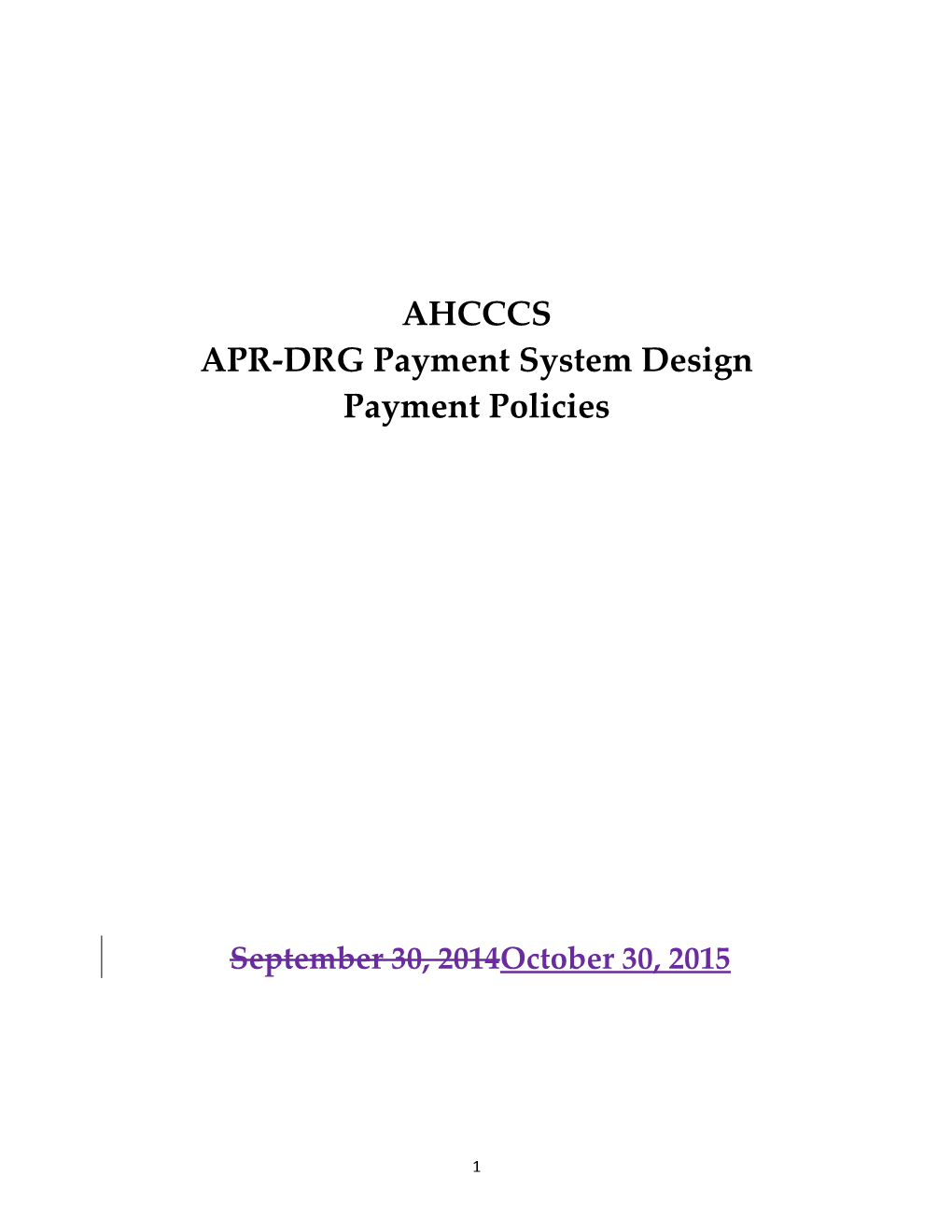 APR-DRG Payment System Design