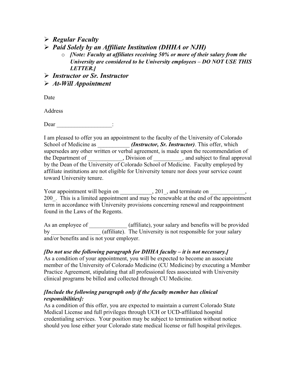 Faculty Employed by Affiliates Receiving Partial (Less Than 50%) Salary Support from The