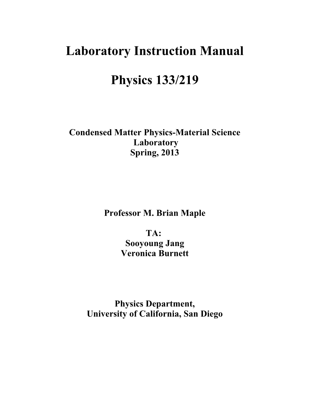 Laboratory Instruction Manual