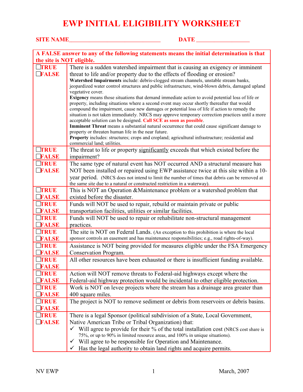 Ewp Initial Eligibility Worksheet