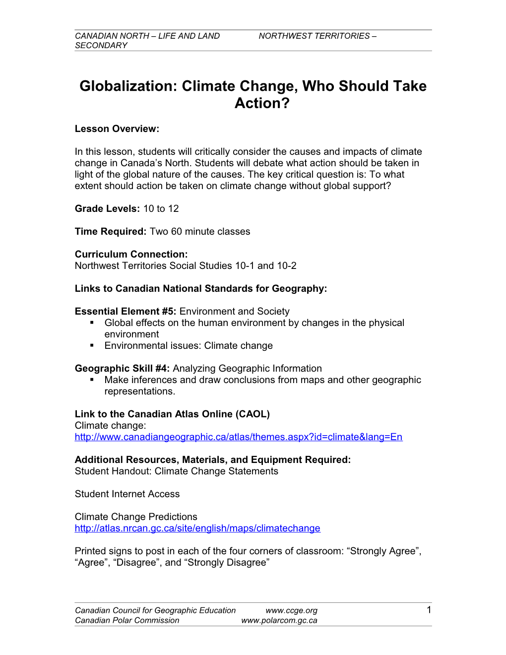 Globalization: Climate Change, Who Should Take Action?