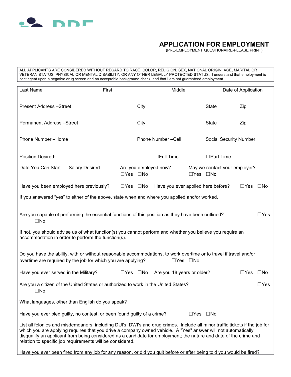 Application for Employment s157