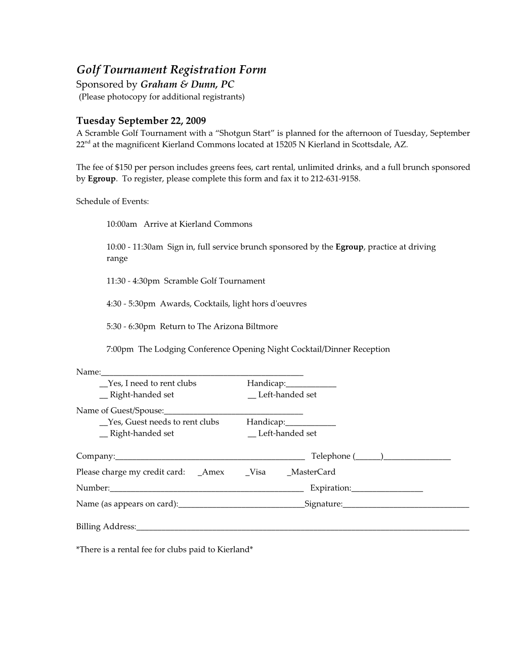 Round Robin Tennis Tournament Registration Form