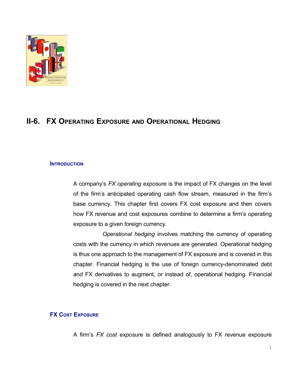 II-6. FX Operating Exposure and Operational Hedging