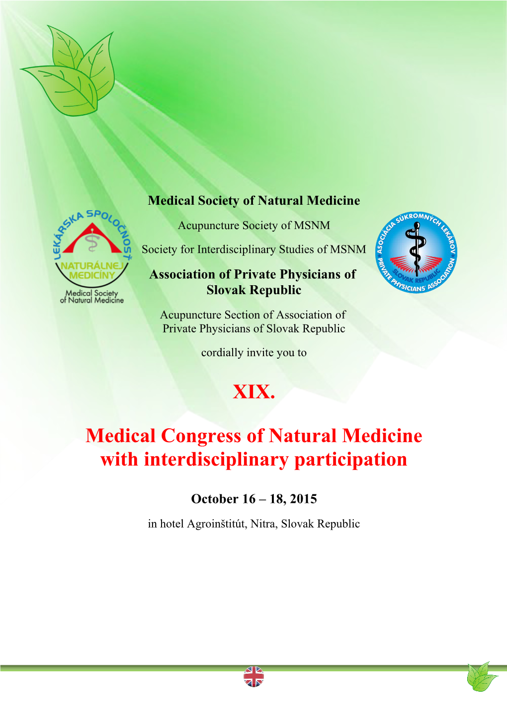 Invitation to the Congress of Natural Medicine