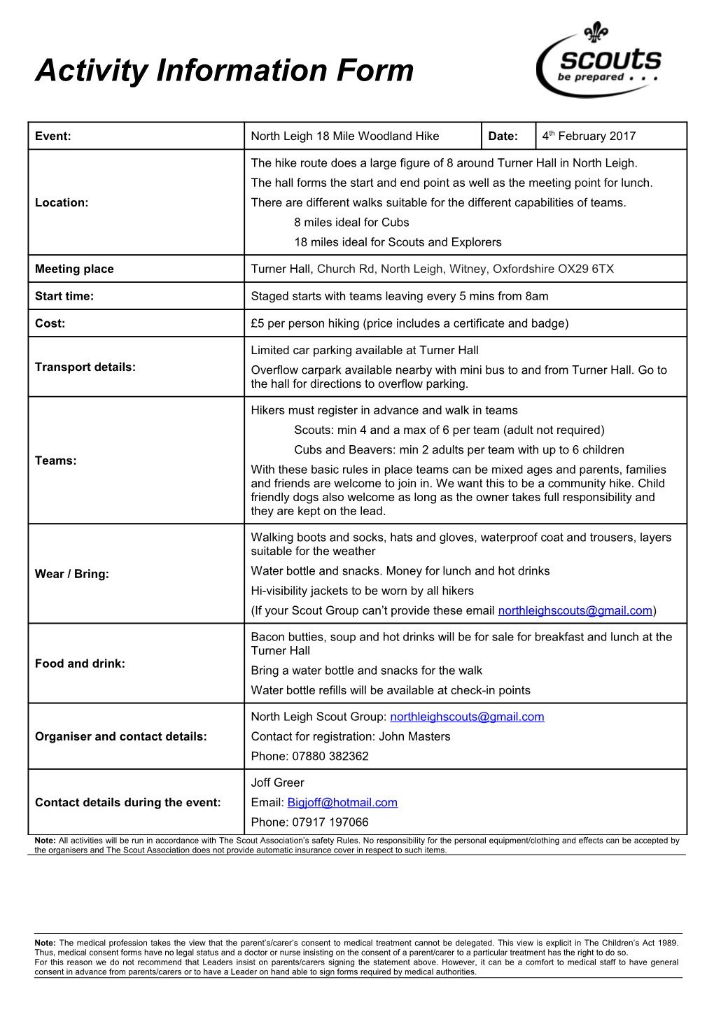 Activity Information Form s2