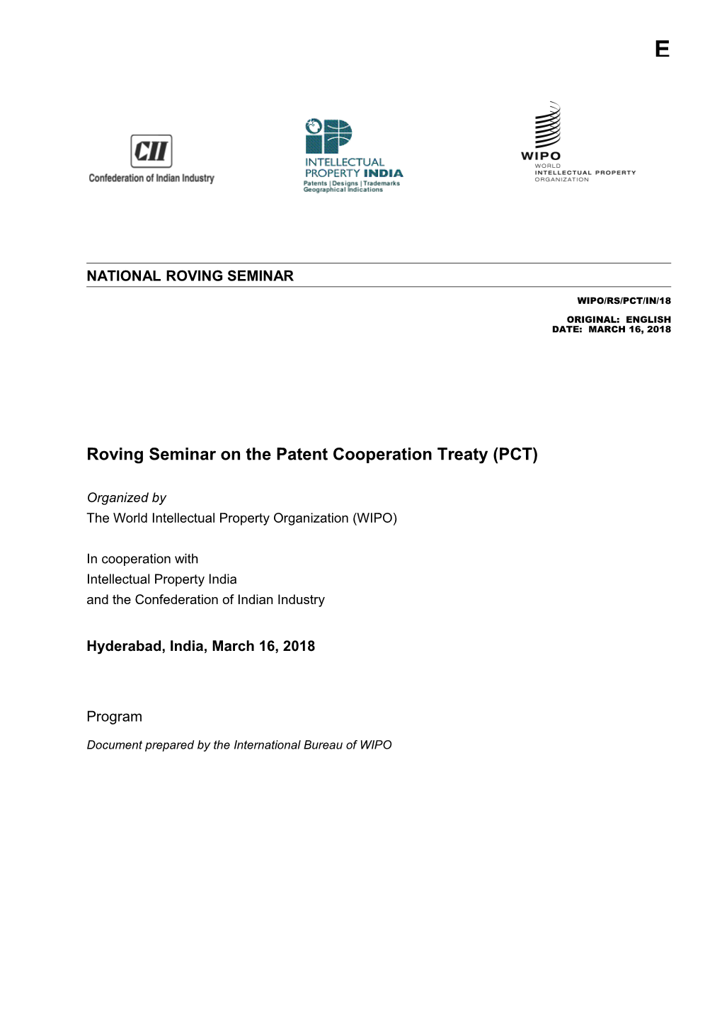 Roving Seminar on the Patent Cooperation Treaty (PCT)