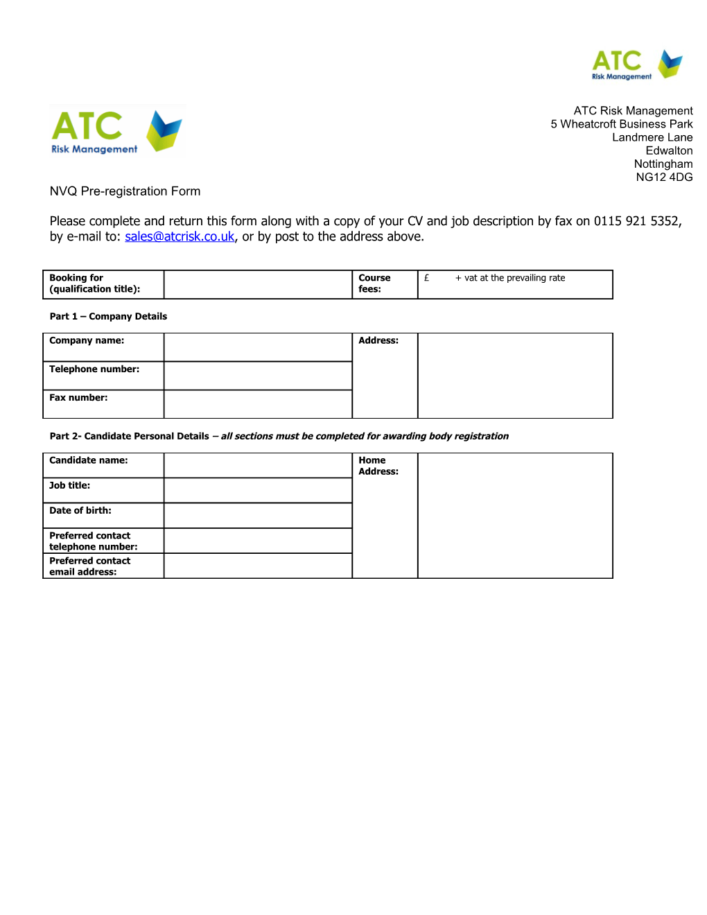 Level 4 NVQ in Occupational Health and Safety Practice - Evidence Summary Sheet