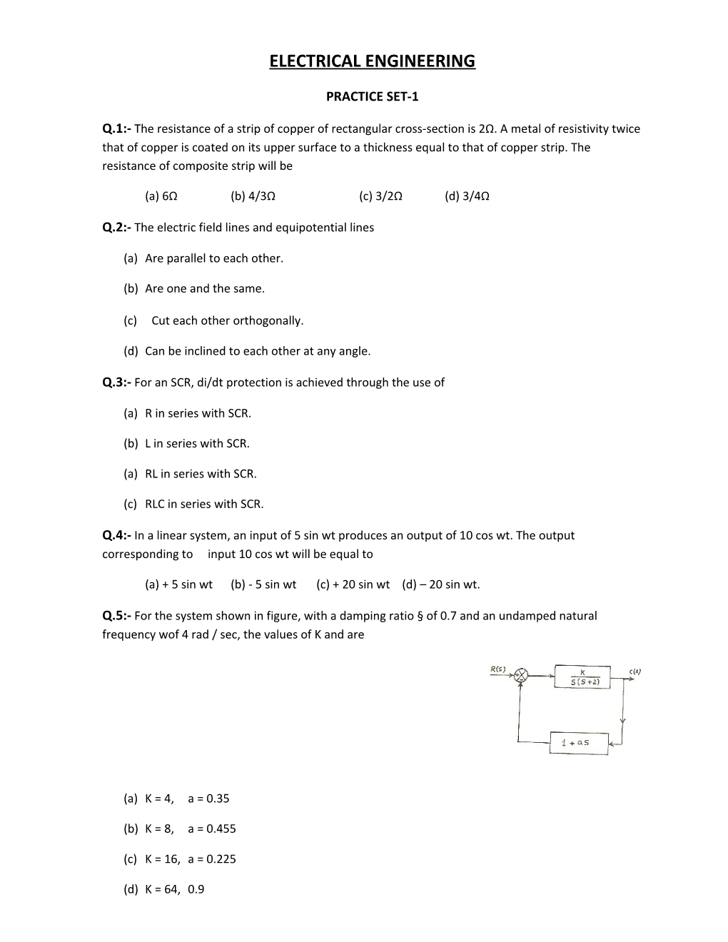 Electrical Engineering s1