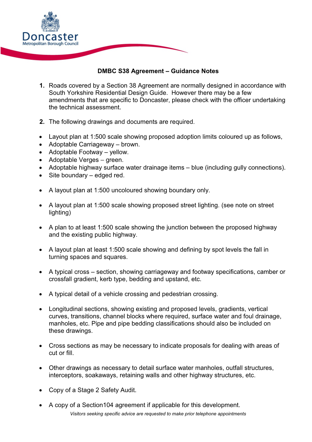 DMBC S38 Agreement Guidance Notes