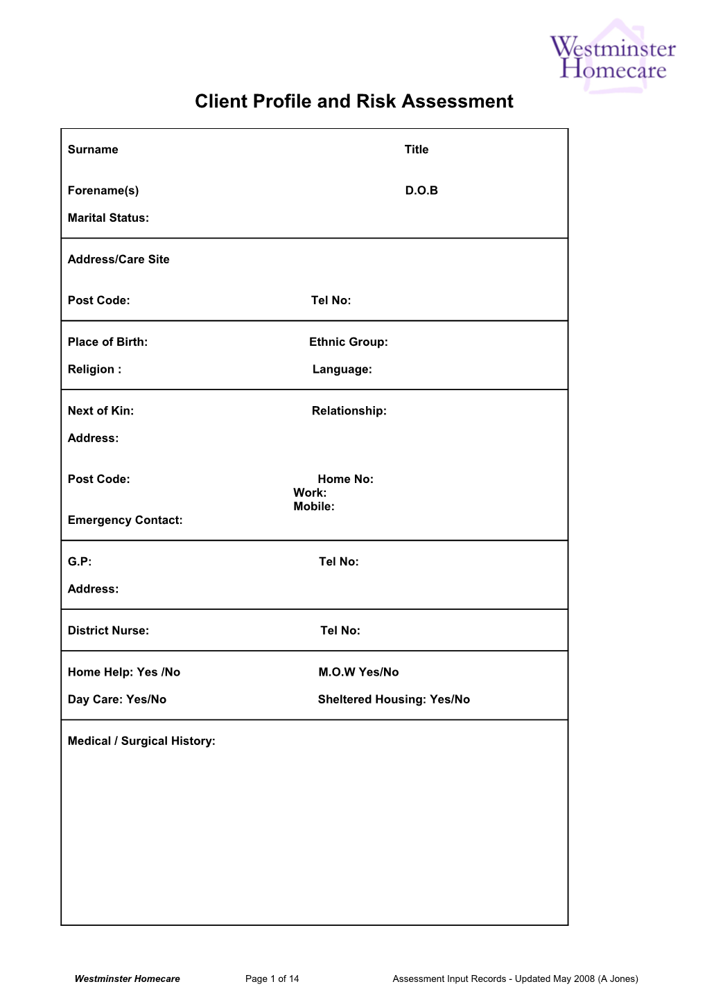 Client Profile and Risk Assessment