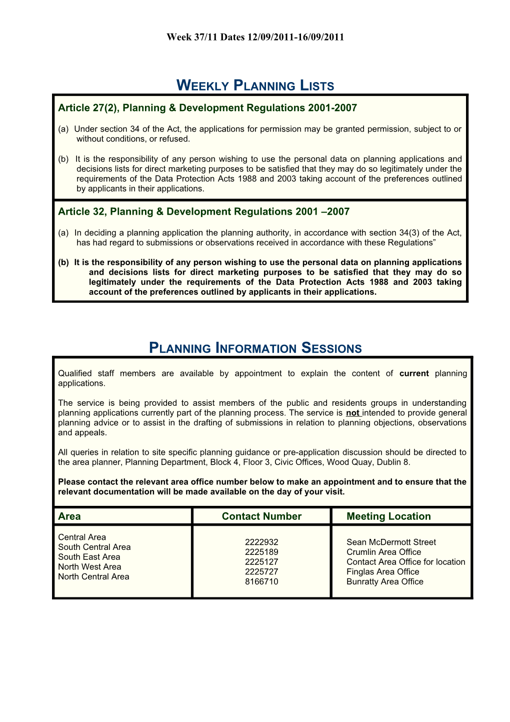 Article 27(2), Planning & Development Regulations 2001-2007 s8