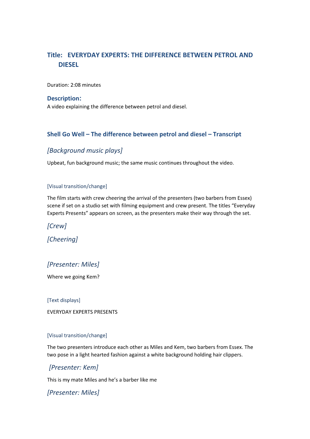 Title: EVERYDAY EXPERTS: the DIFFERENCE BETWEEN PETROL and DIESEL