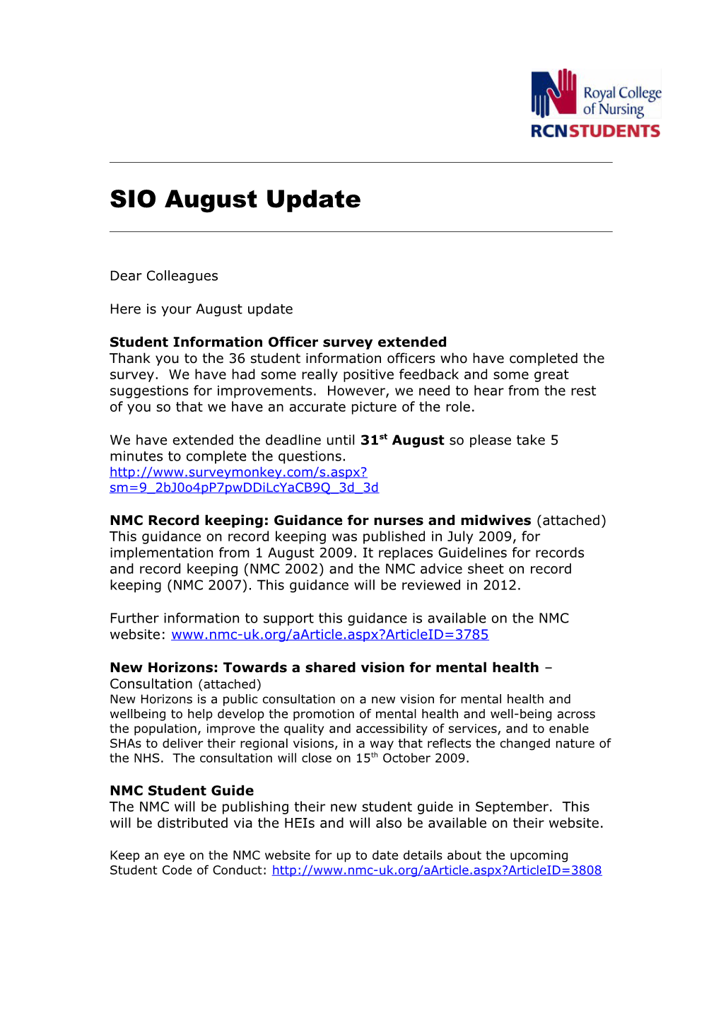 Sioaugust Update