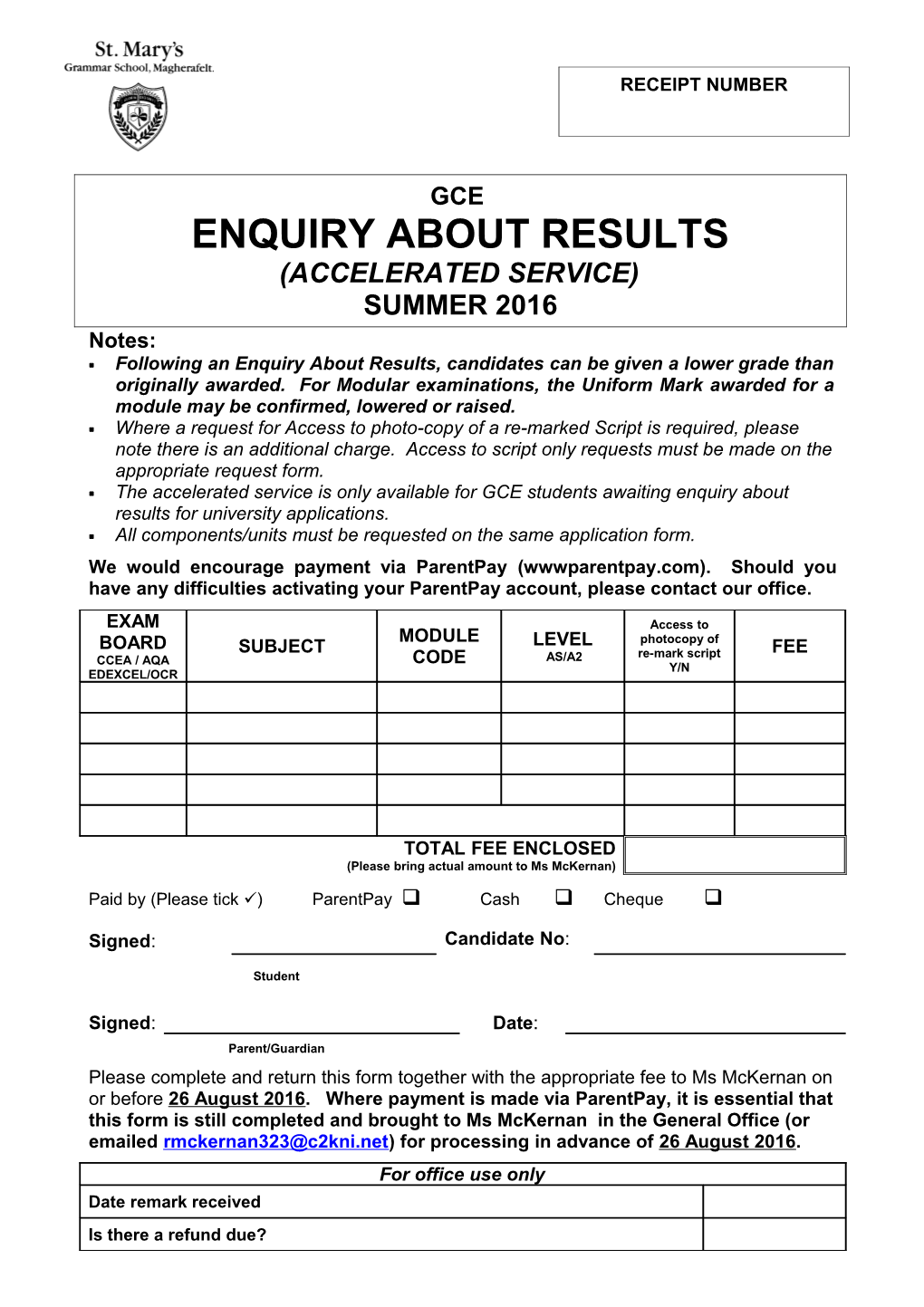 GCE Examination Entries January 2005