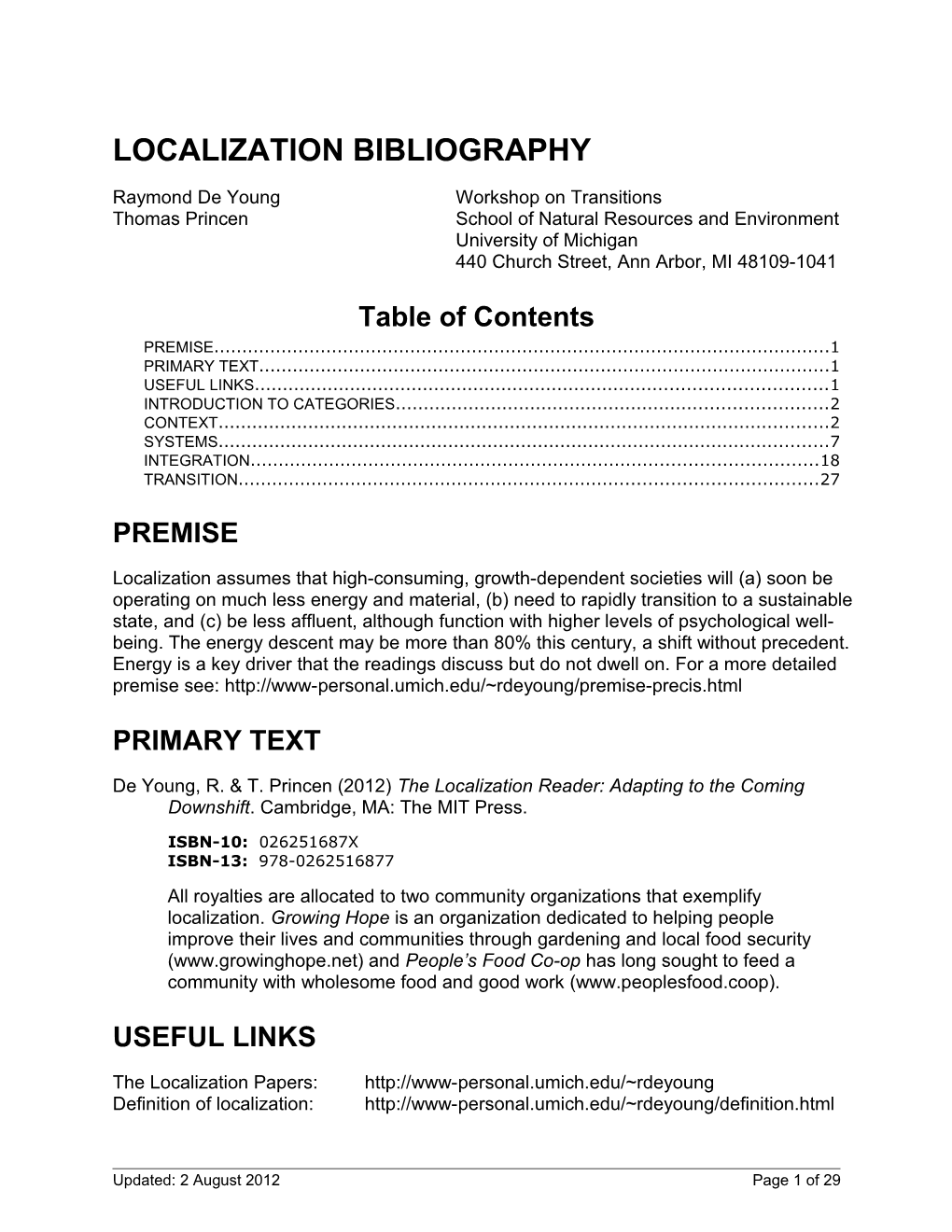 Localization Bibliography