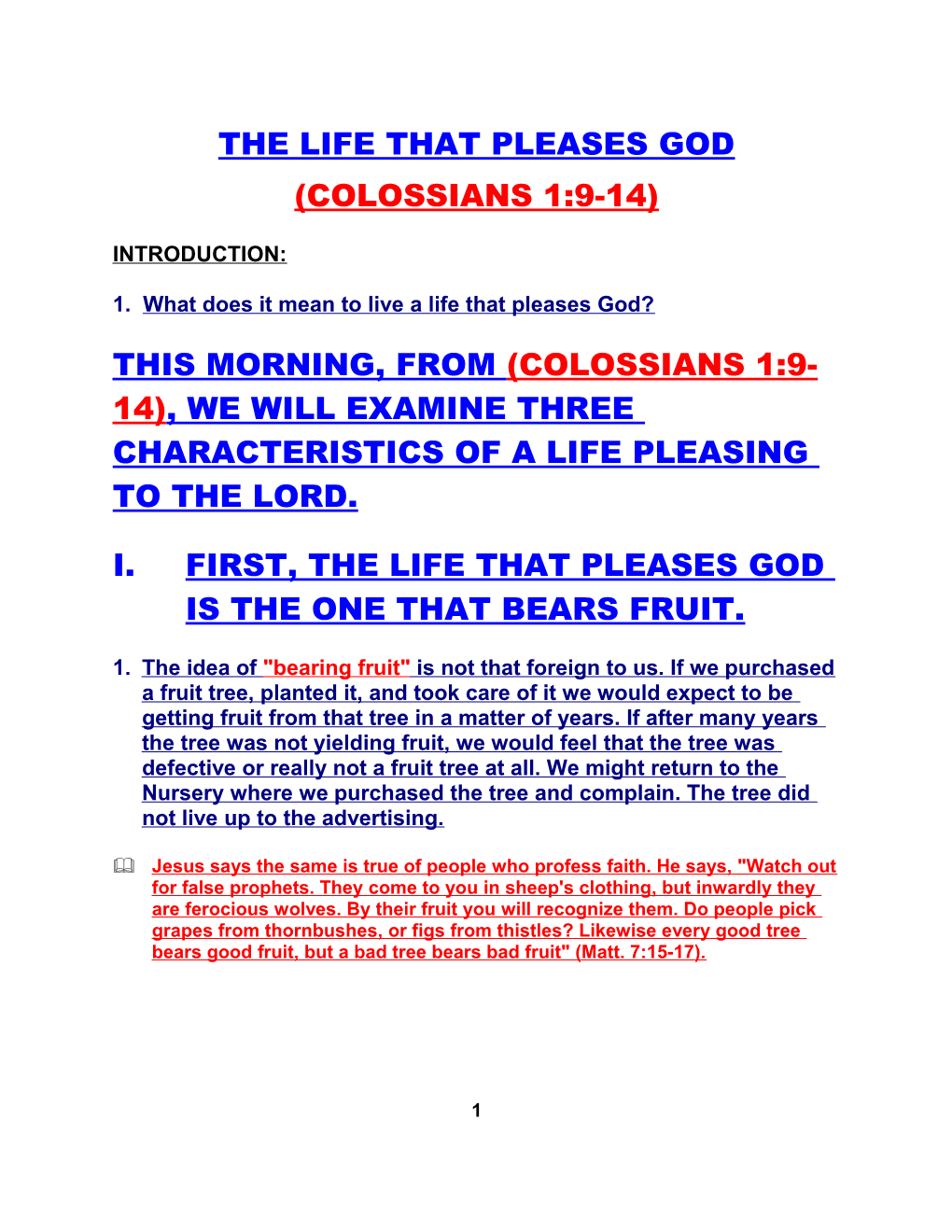 The Life That Pleases God