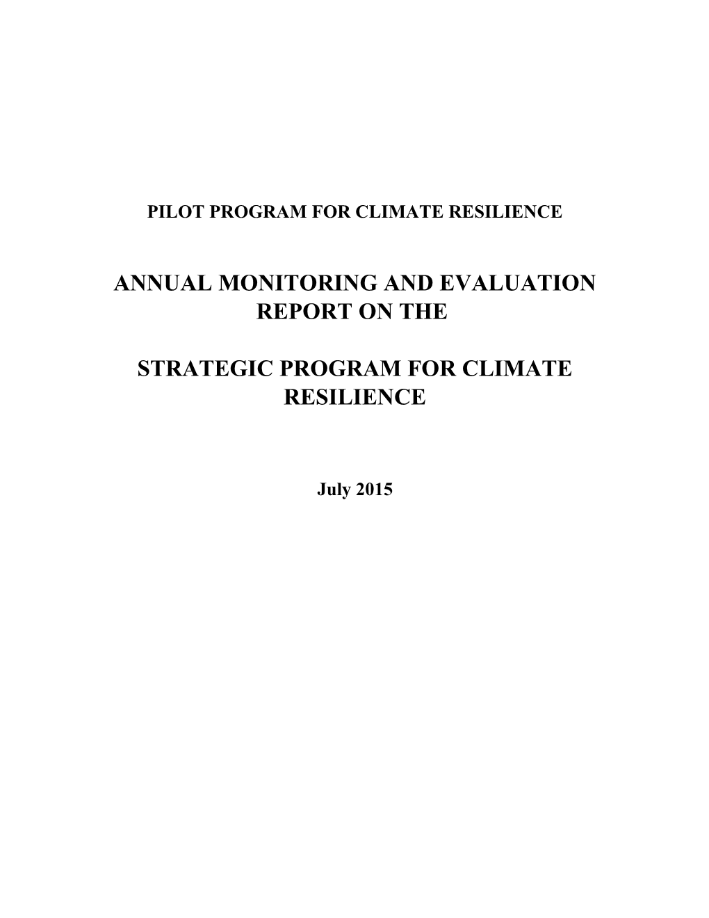Pilot Program for Climate Resilience