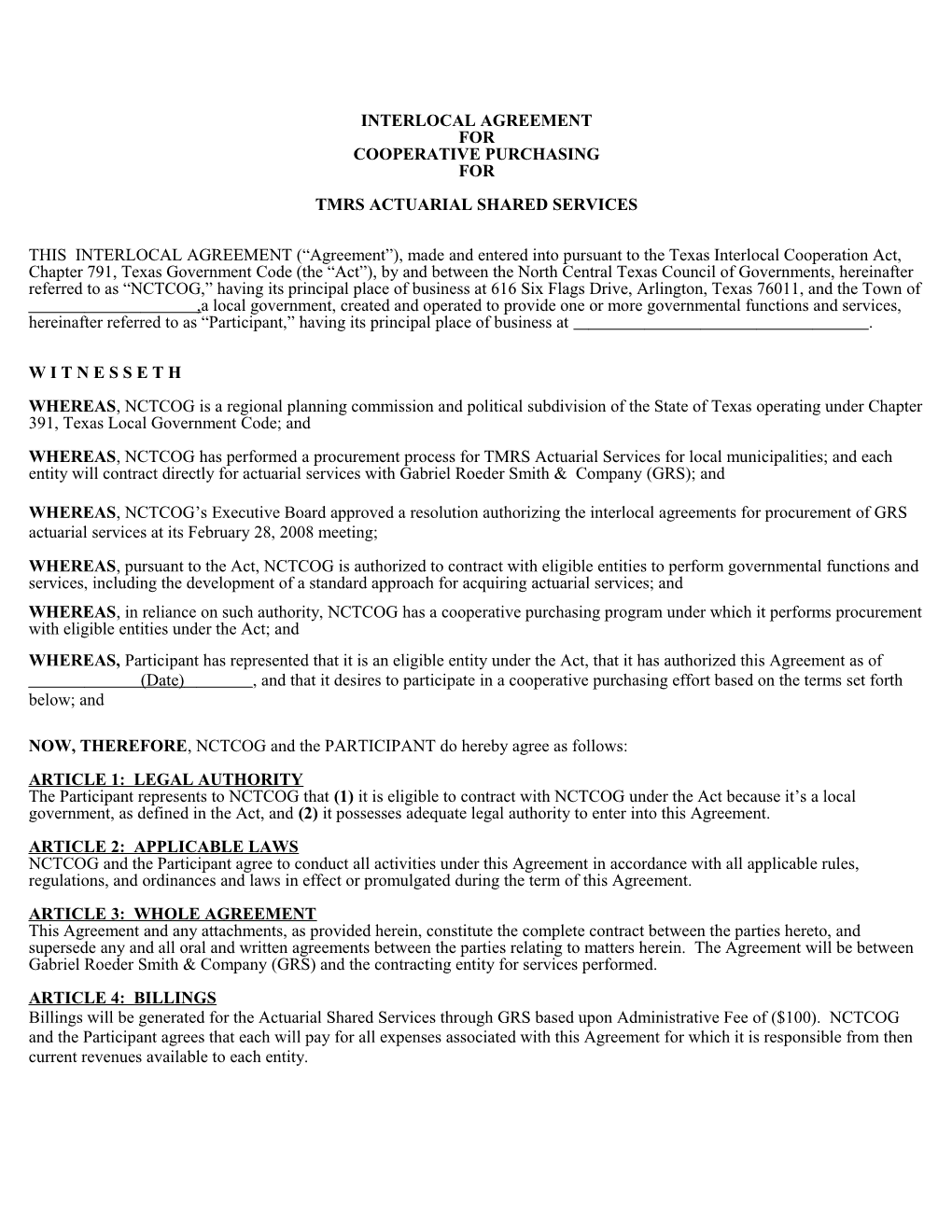 Interlocal Agreement