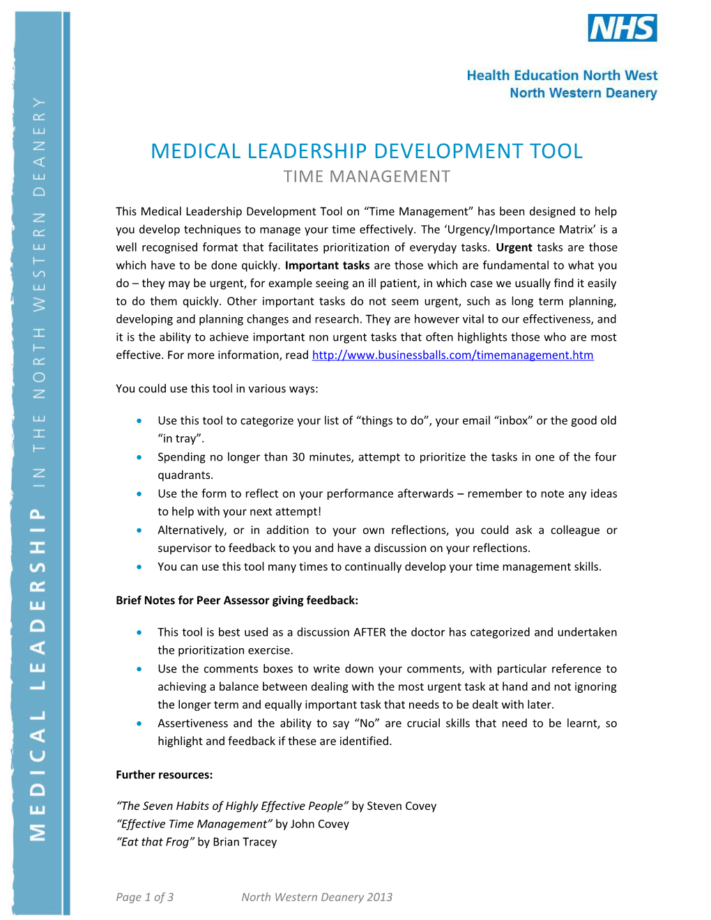 Medical Leadership Work Based Assesment