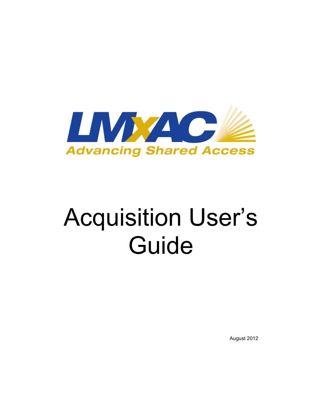 Acquisition User S Guide