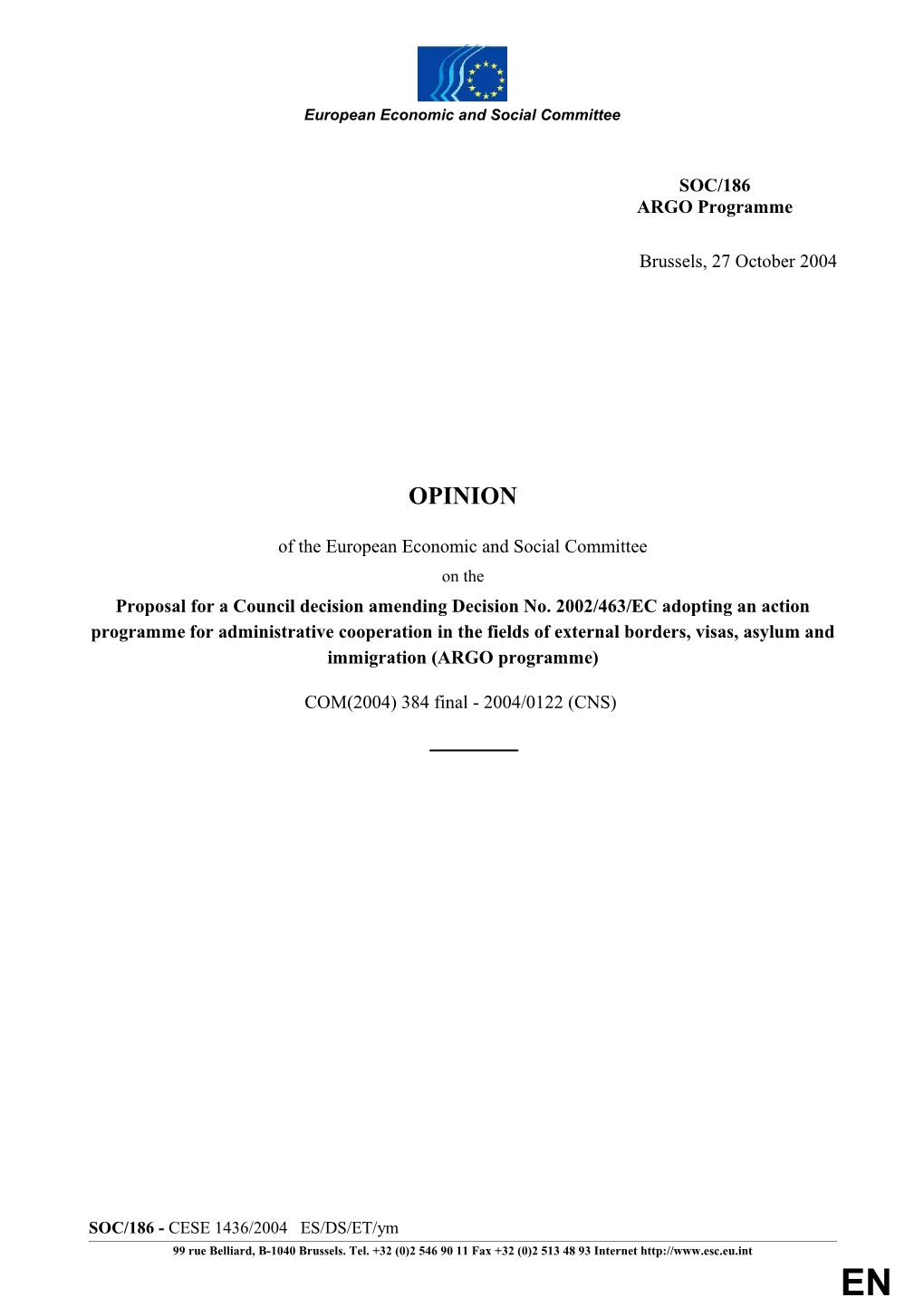 Committee Opinion CES1436-2004 AC EN