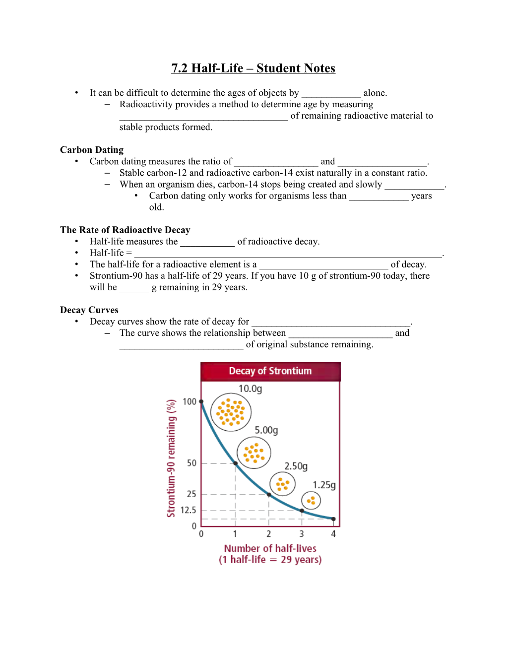 7.2 Half-Life Student Notes