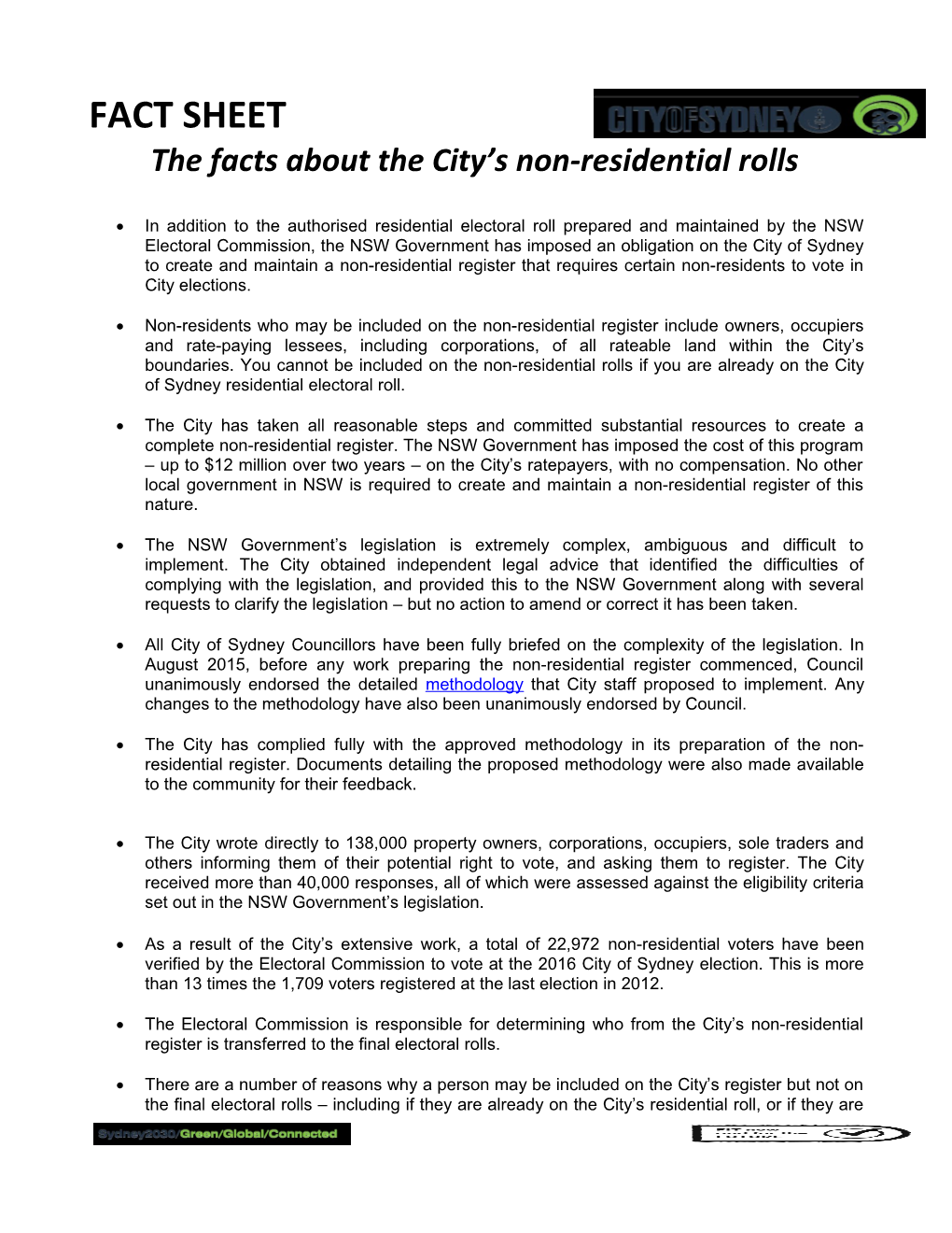 The Facts About the City S Non-Residential Rolls