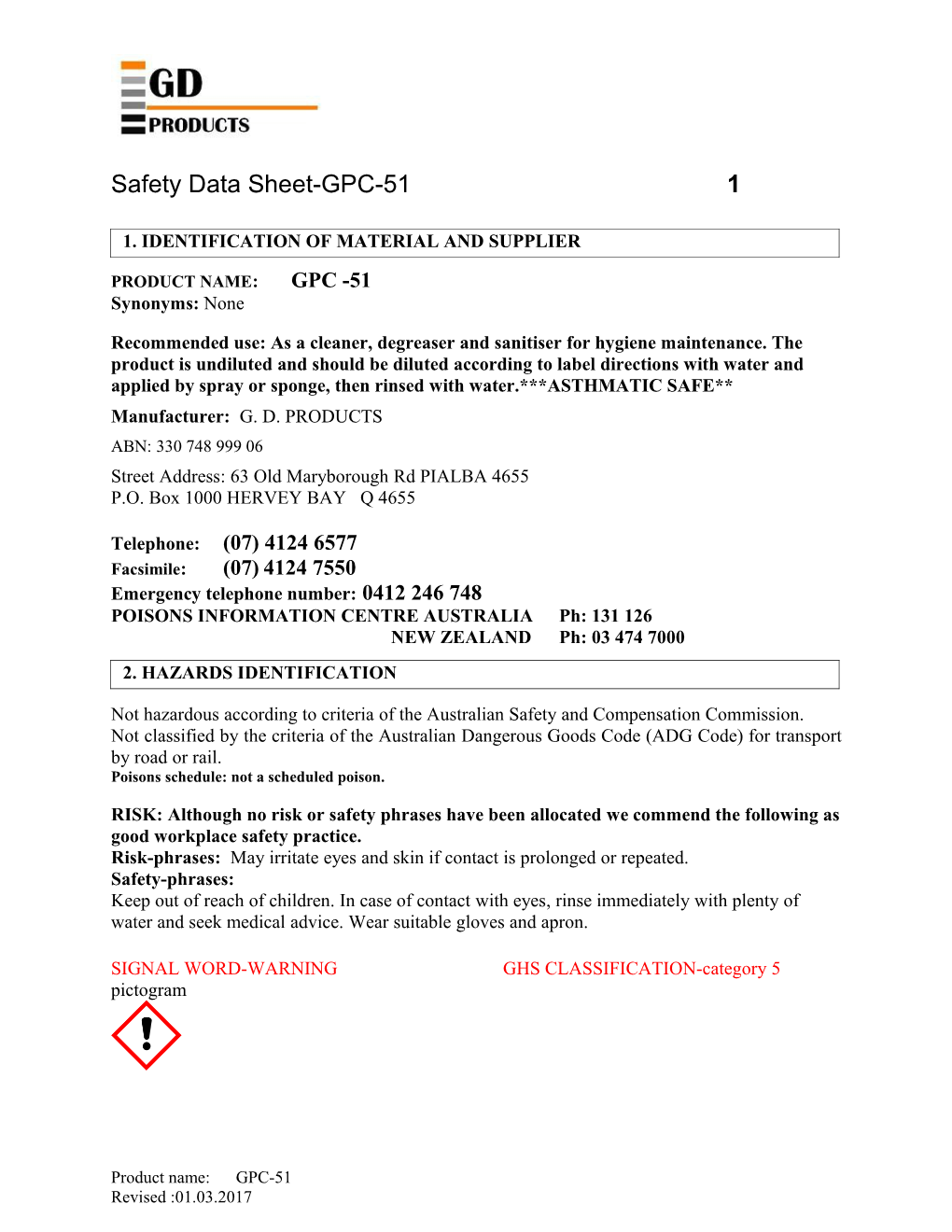 Safety Data Sheet-GPC-51 2