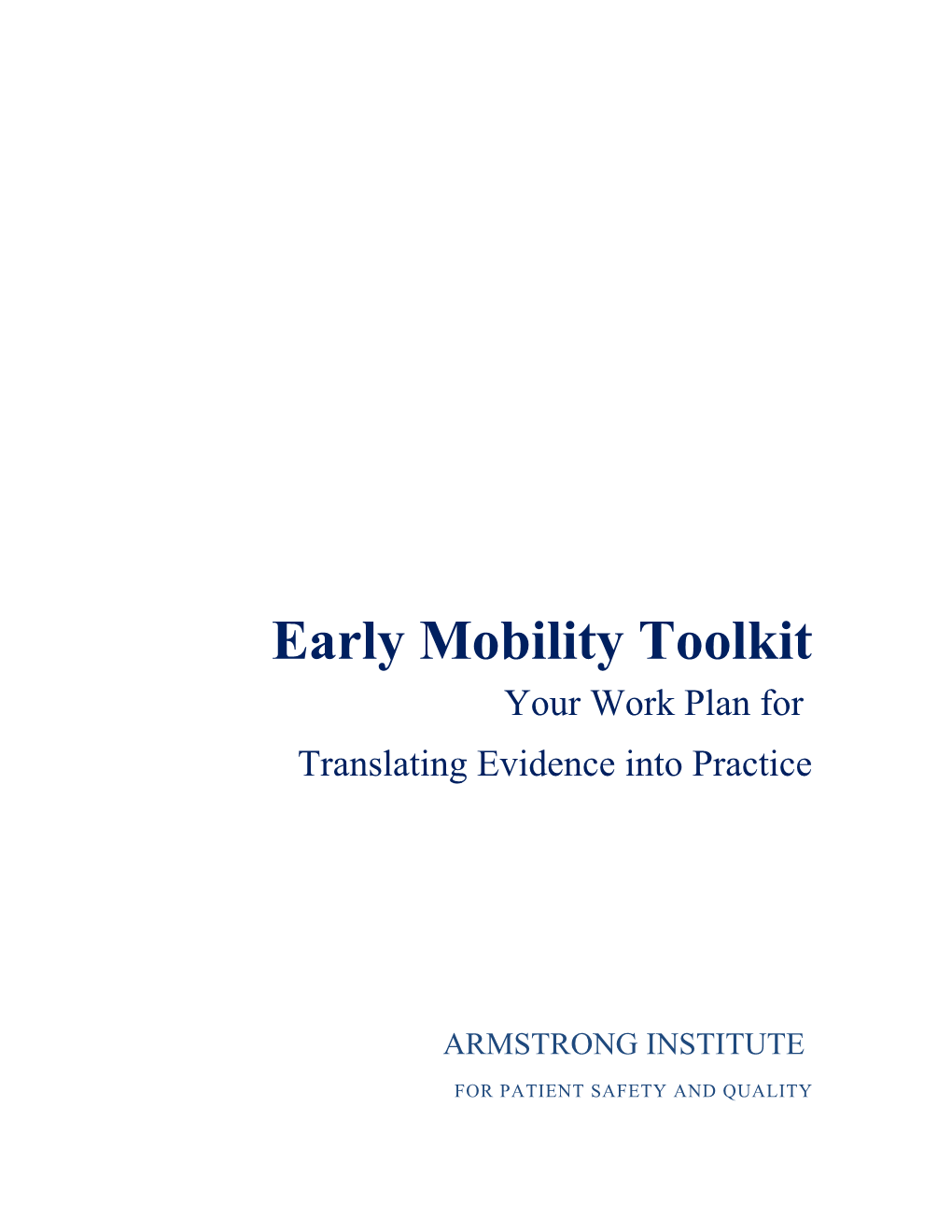 Early Mobility Toolkit