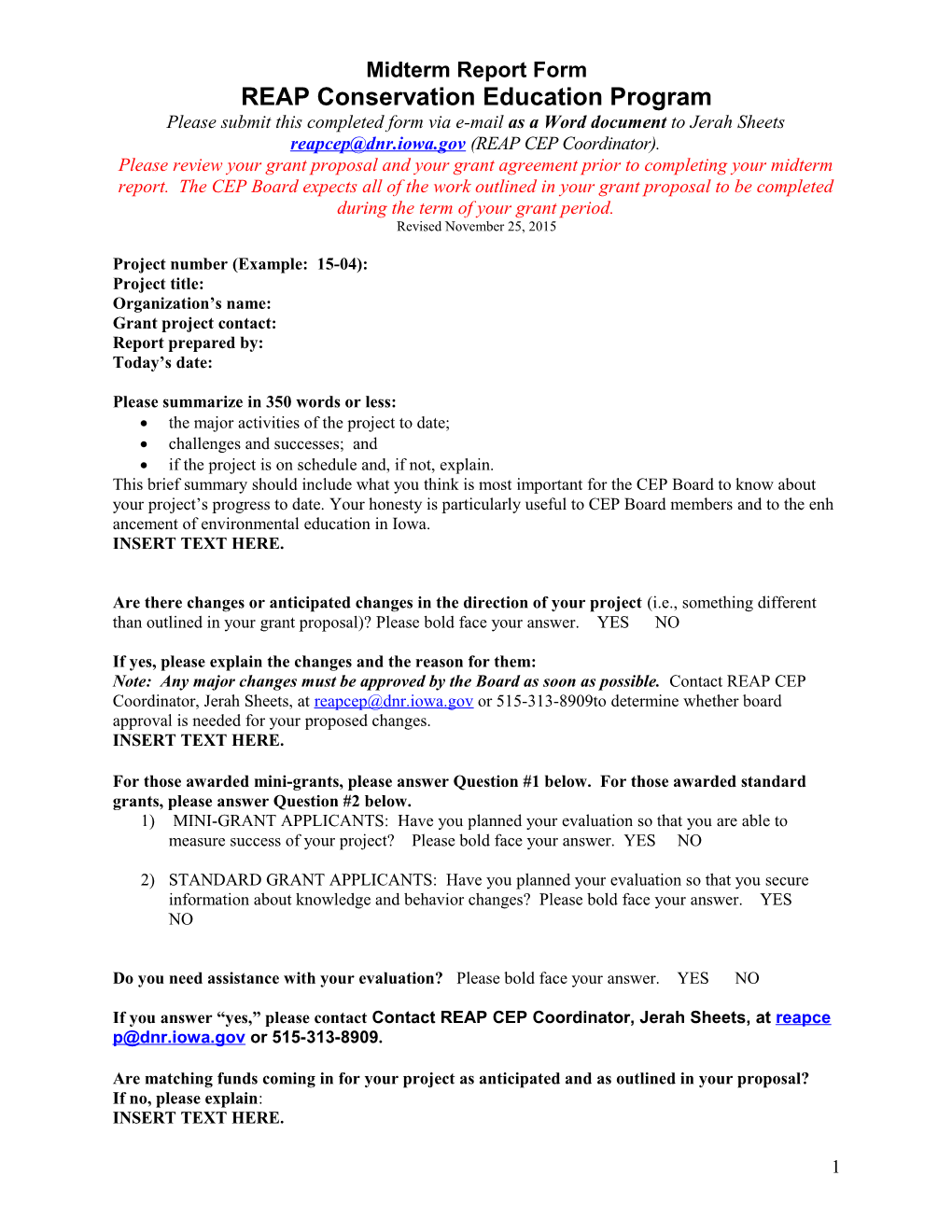 Mid-Term Report Format and Requirements