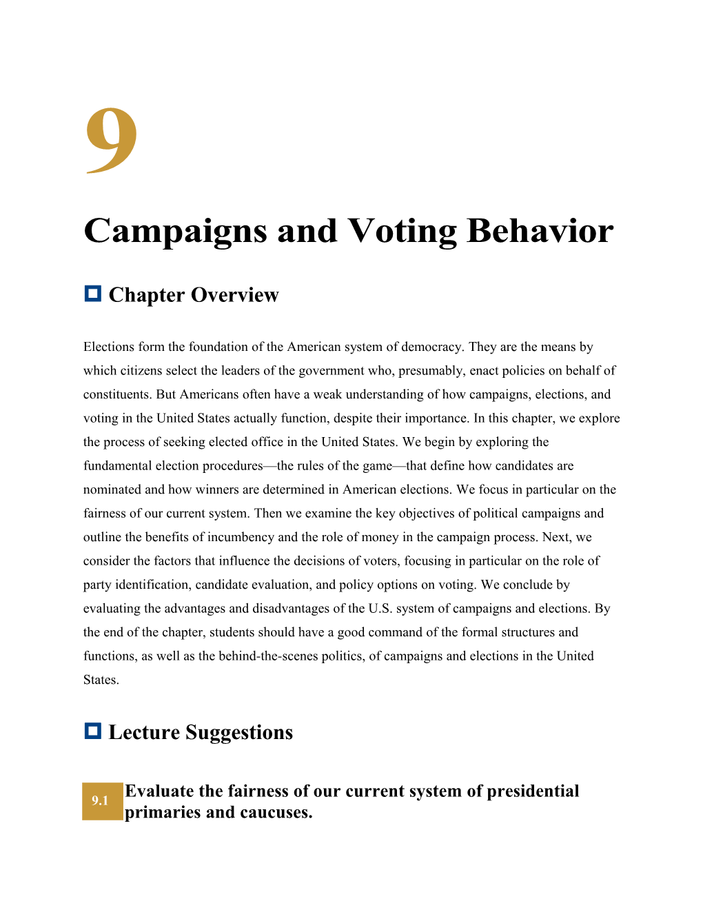 Campaigns and Voting Behavior