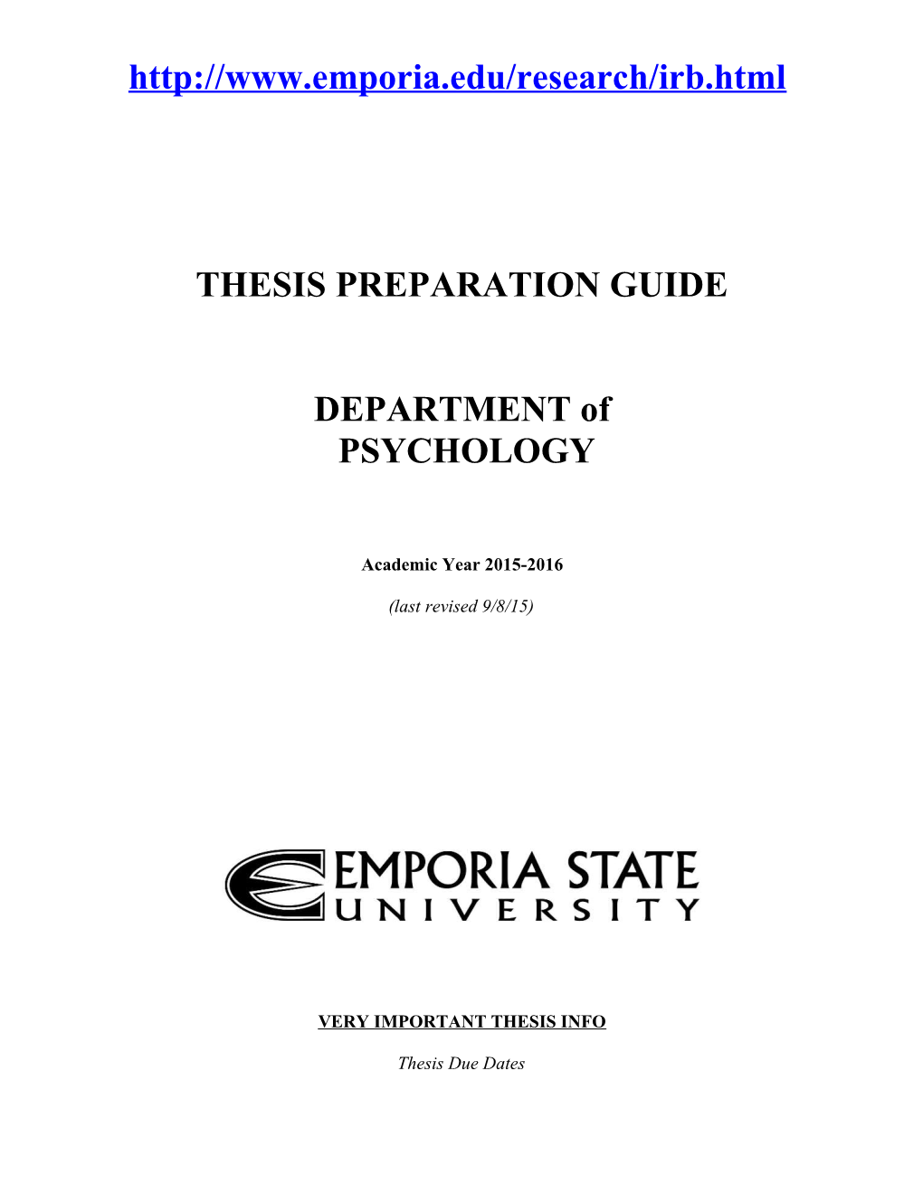 Thesis Preparation Guide