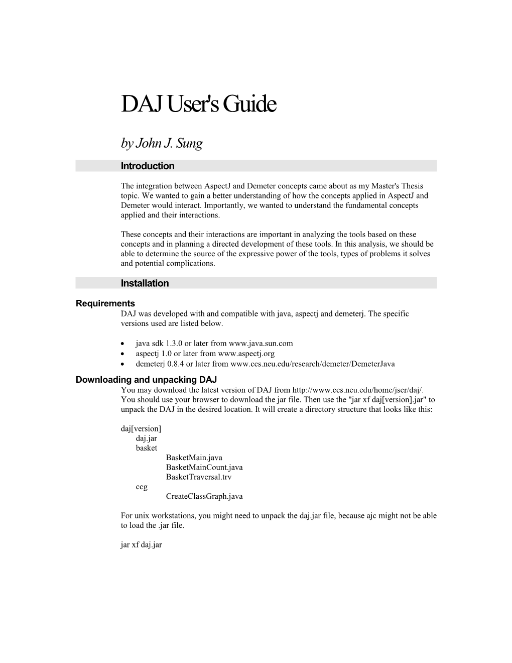 DAJ User's Guide
