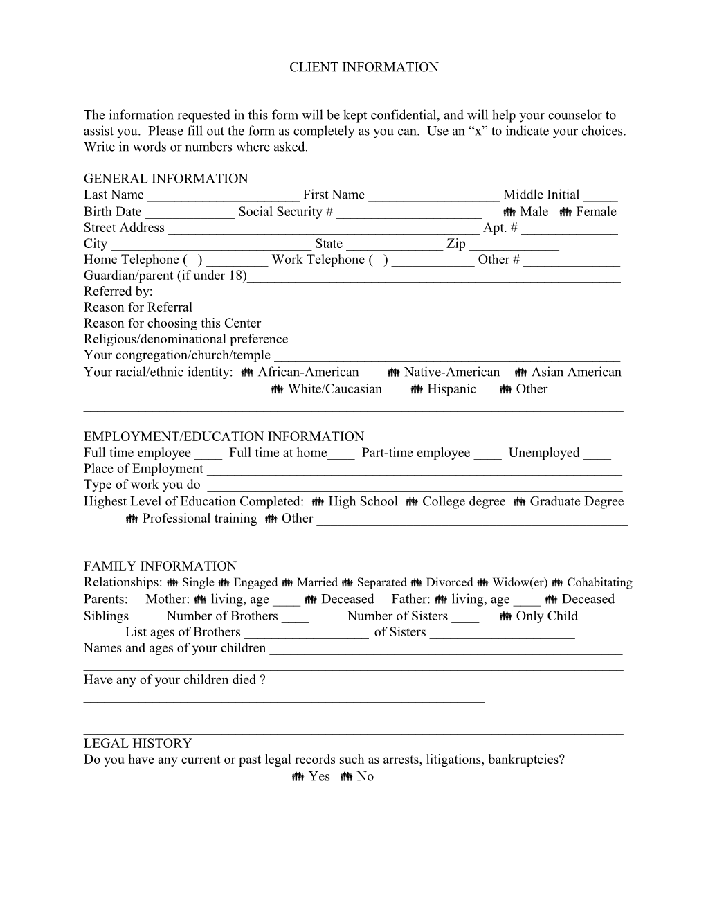 Client Information Form