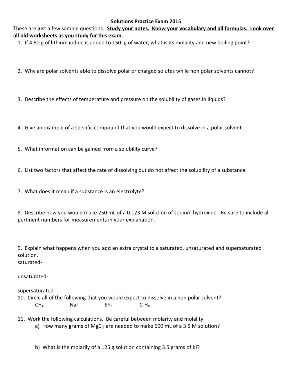 Solutions Practice Exam