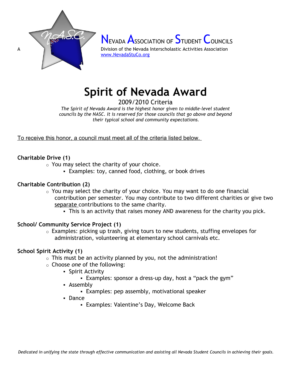 Nevada Association of Student Councils s1