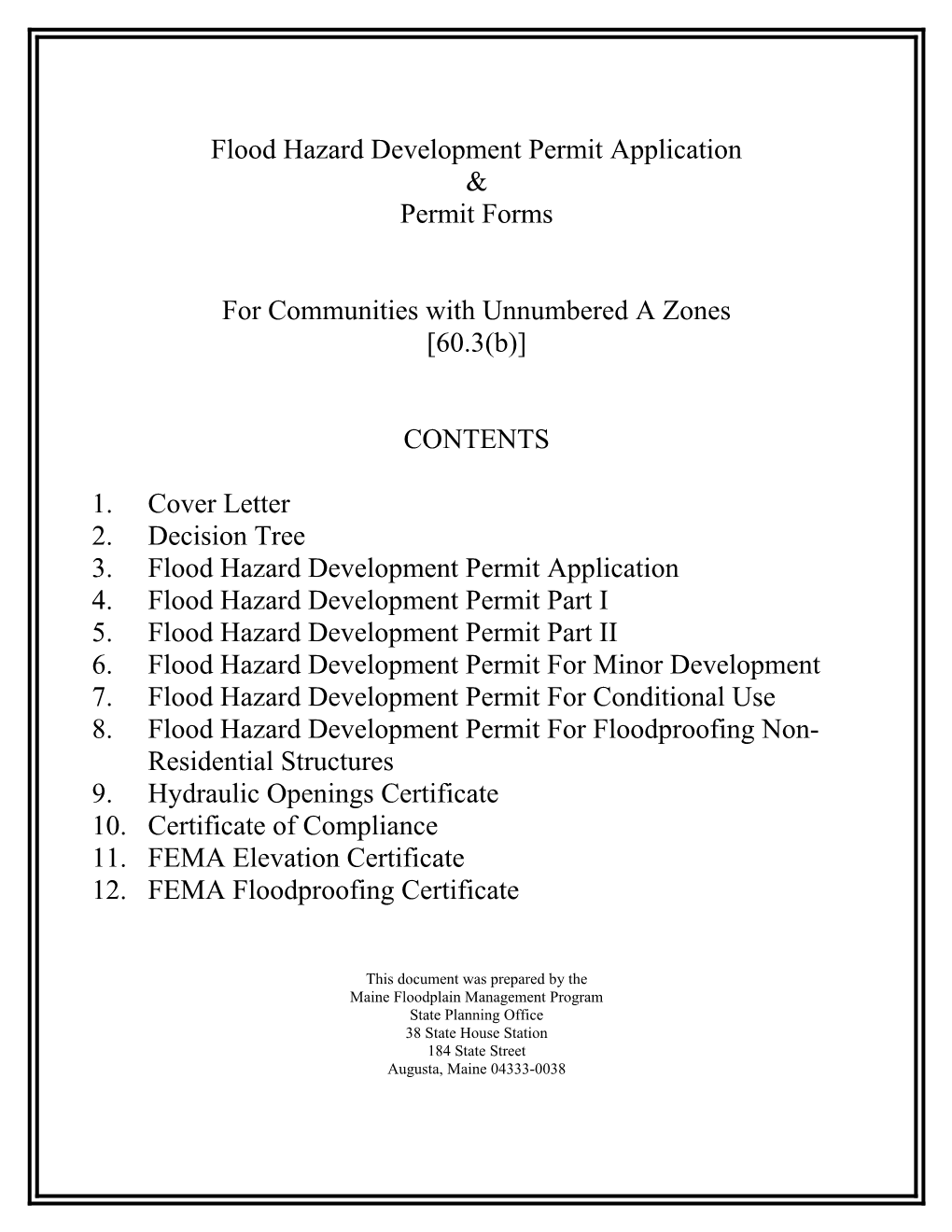 Flood Hazard Development Permit Application