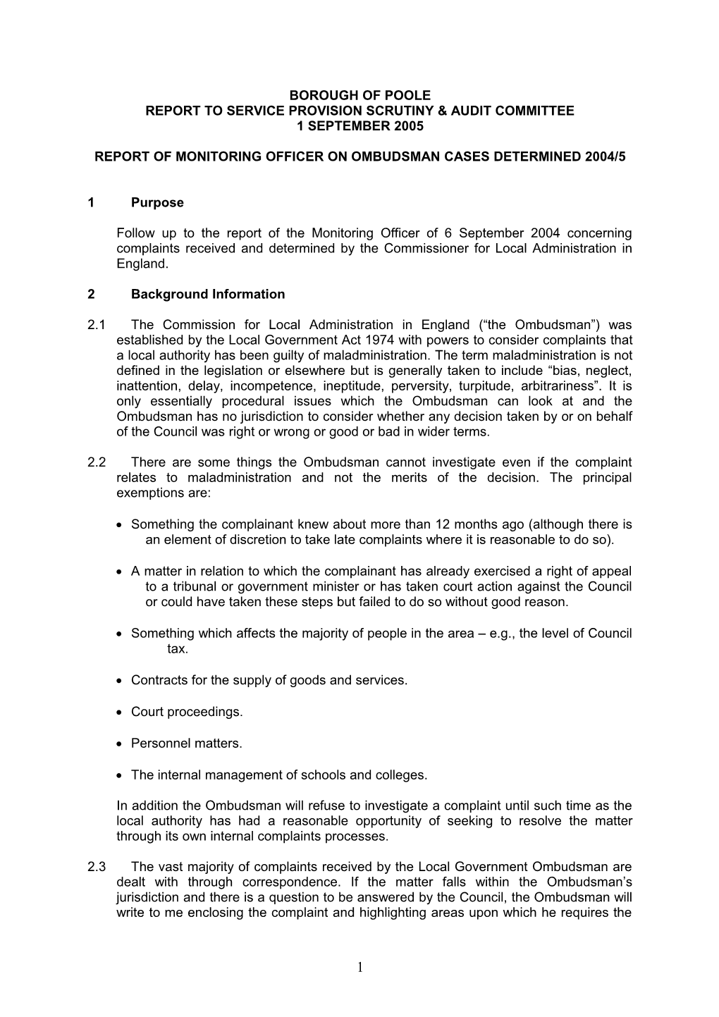 Ombudsman Cases Determined 2004/5