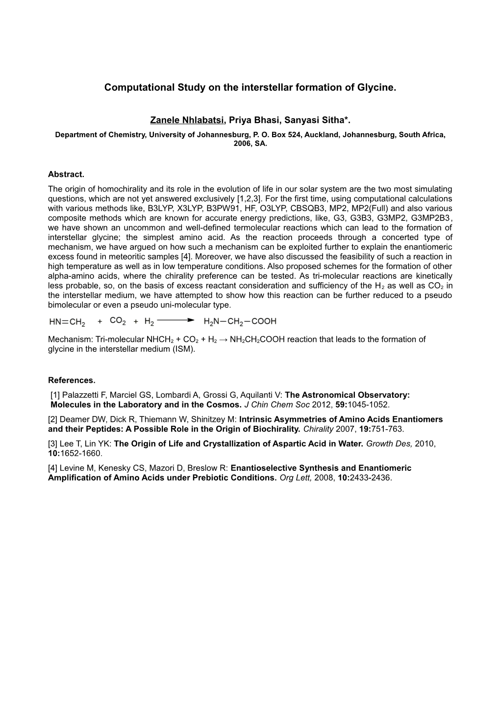 Computational Study on the Interstellar Formation of Glycine