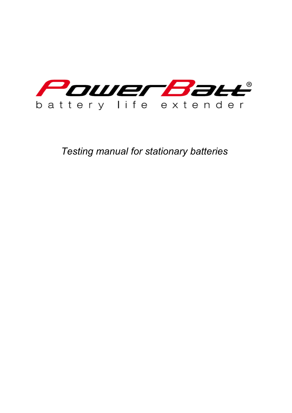 Powerbatt - Testing Manual for Starting Batteries
