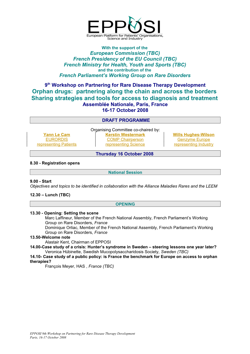 9Th Workshop on Partnering for Rare Disease Therapy Development