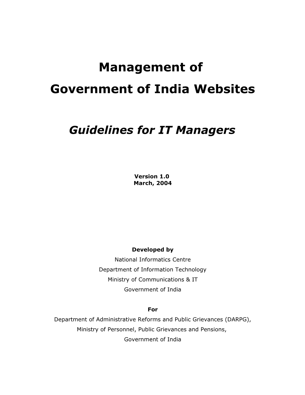 Website Management Guidelines
