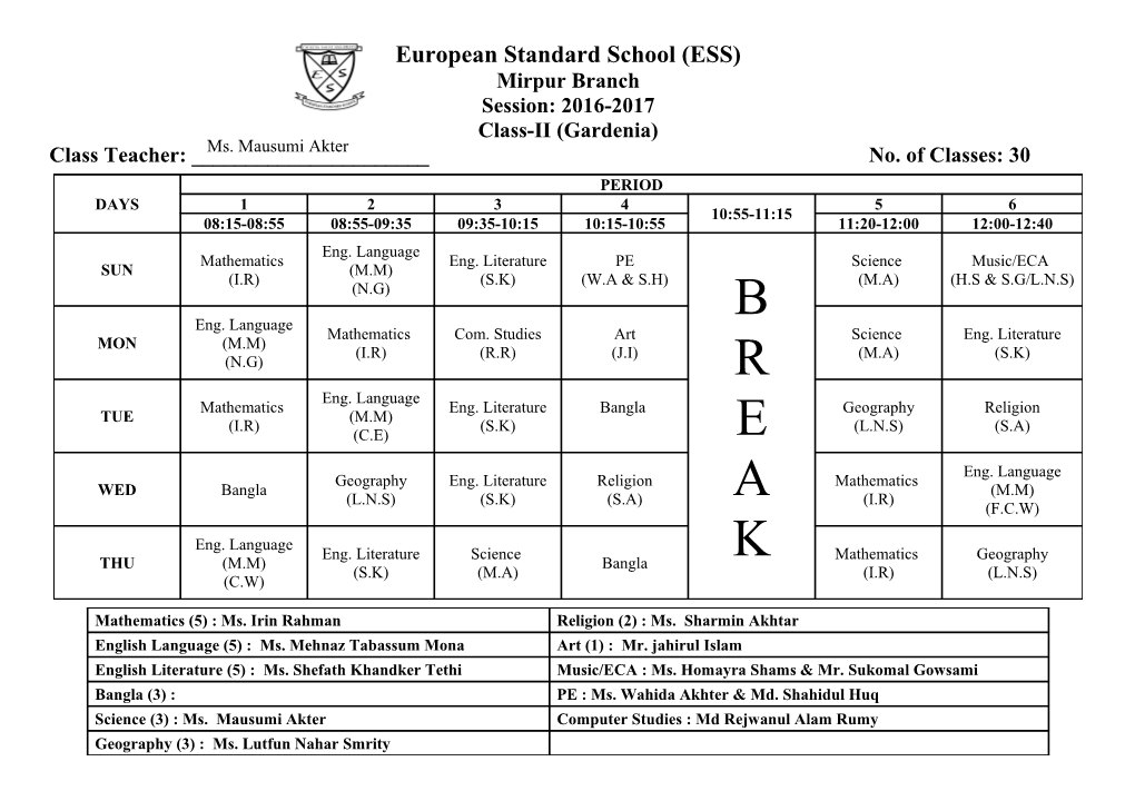 European Standard School (ESS) s3