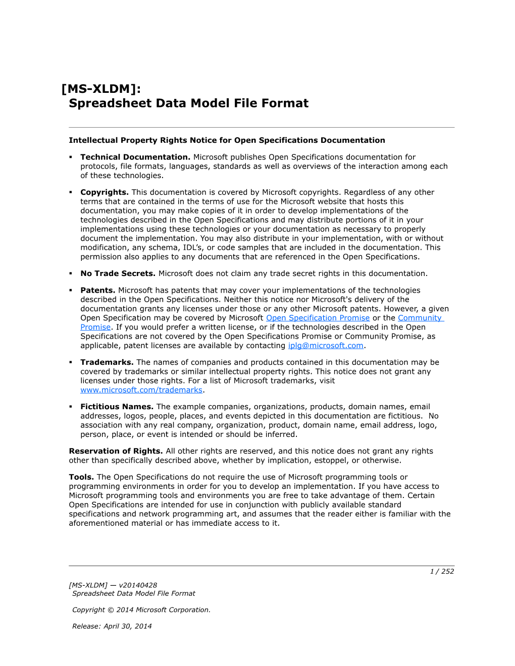 Intellectual Property Rights Notice for Open Specifications Documentation s79