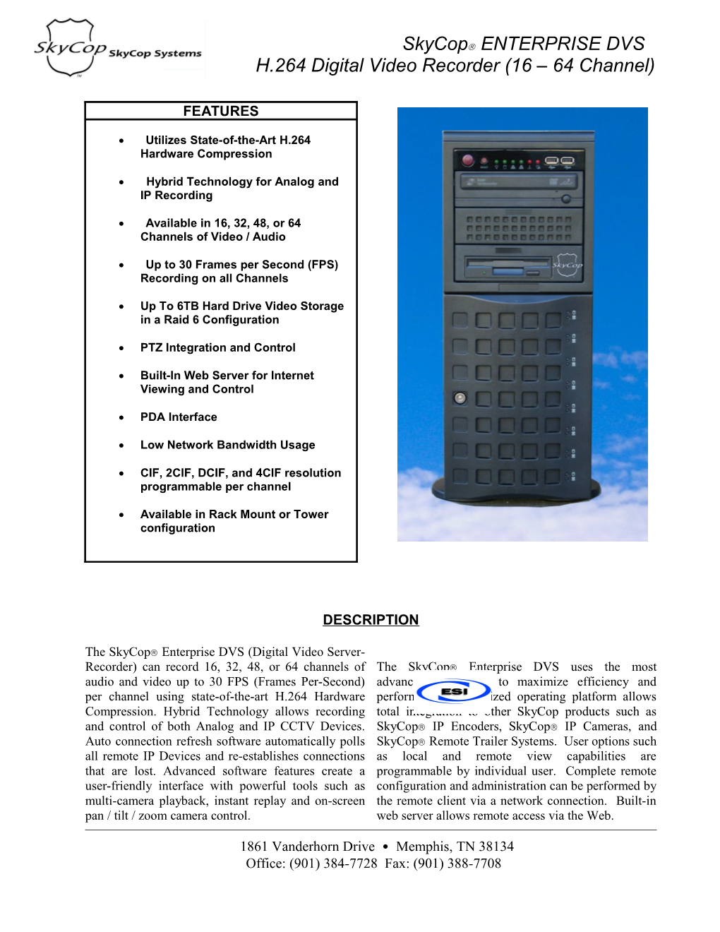 H.264 Digital Video Recorder (16 64 Channel)